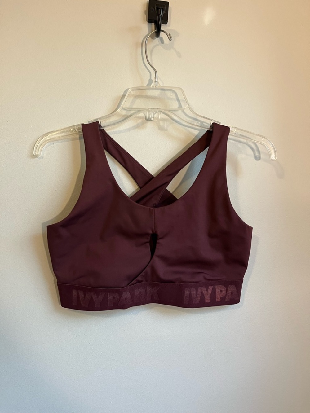 IVY PARK Maroon Keyhole Sports Bra with Branded Band - Picture 3 of 7